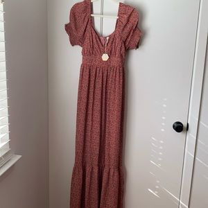 Pink Blush Floral Maxi Dress